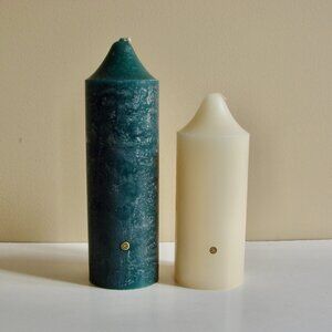 Partylite Pillar Candles Set of 2 Eucalyptus Vanilla Scented BRAND NEW IN BOX